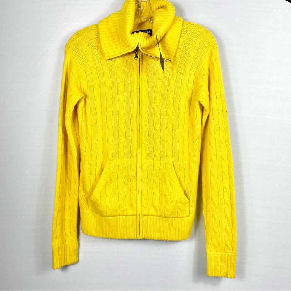 NWT Ralph Lauren Cabel Knit cashmere full zip sweater